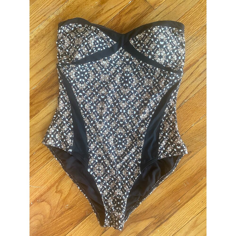 Bond-Eye Australia Geometric Print Strapless One Piece Swimsuit Size 8 US /12 AU